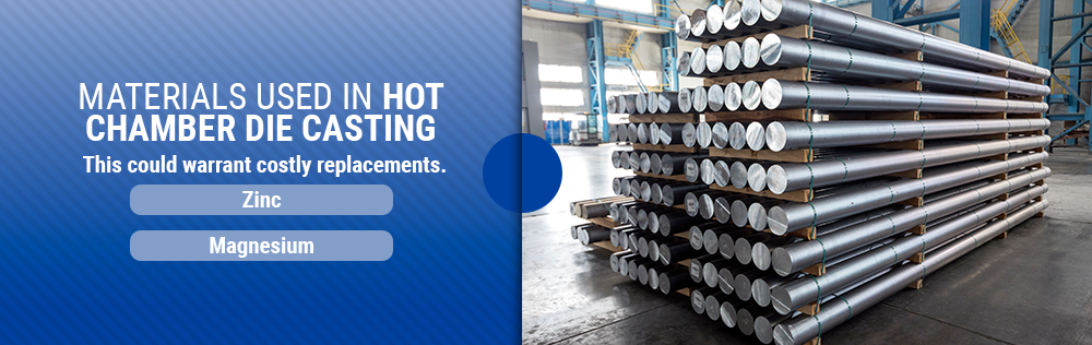 Materials used in hot chamber die casting.